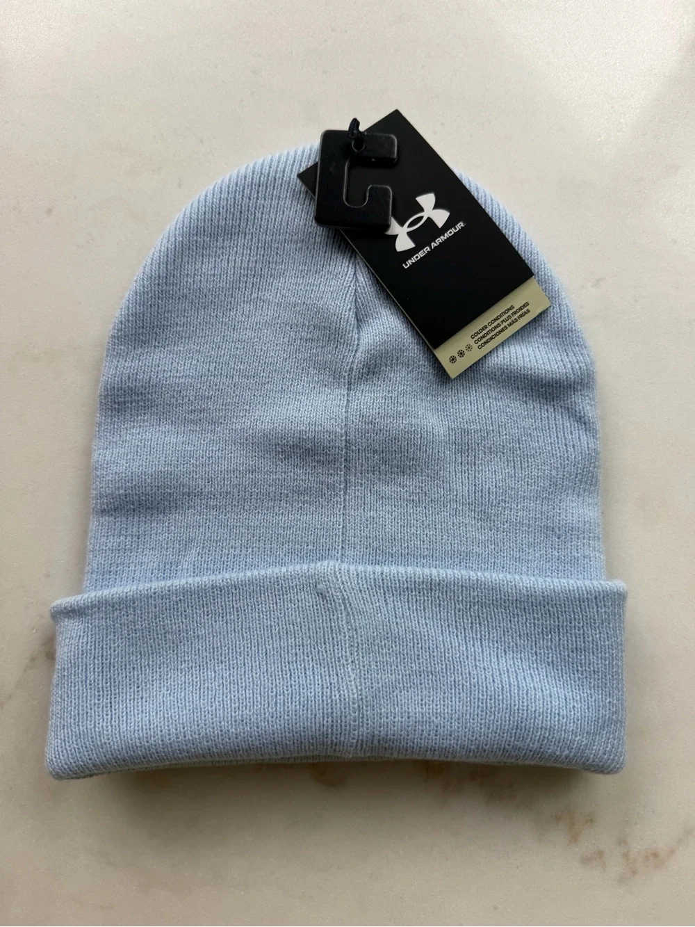 Under Armour Light Blue Cuffed Beanie with Logo Patch NWT